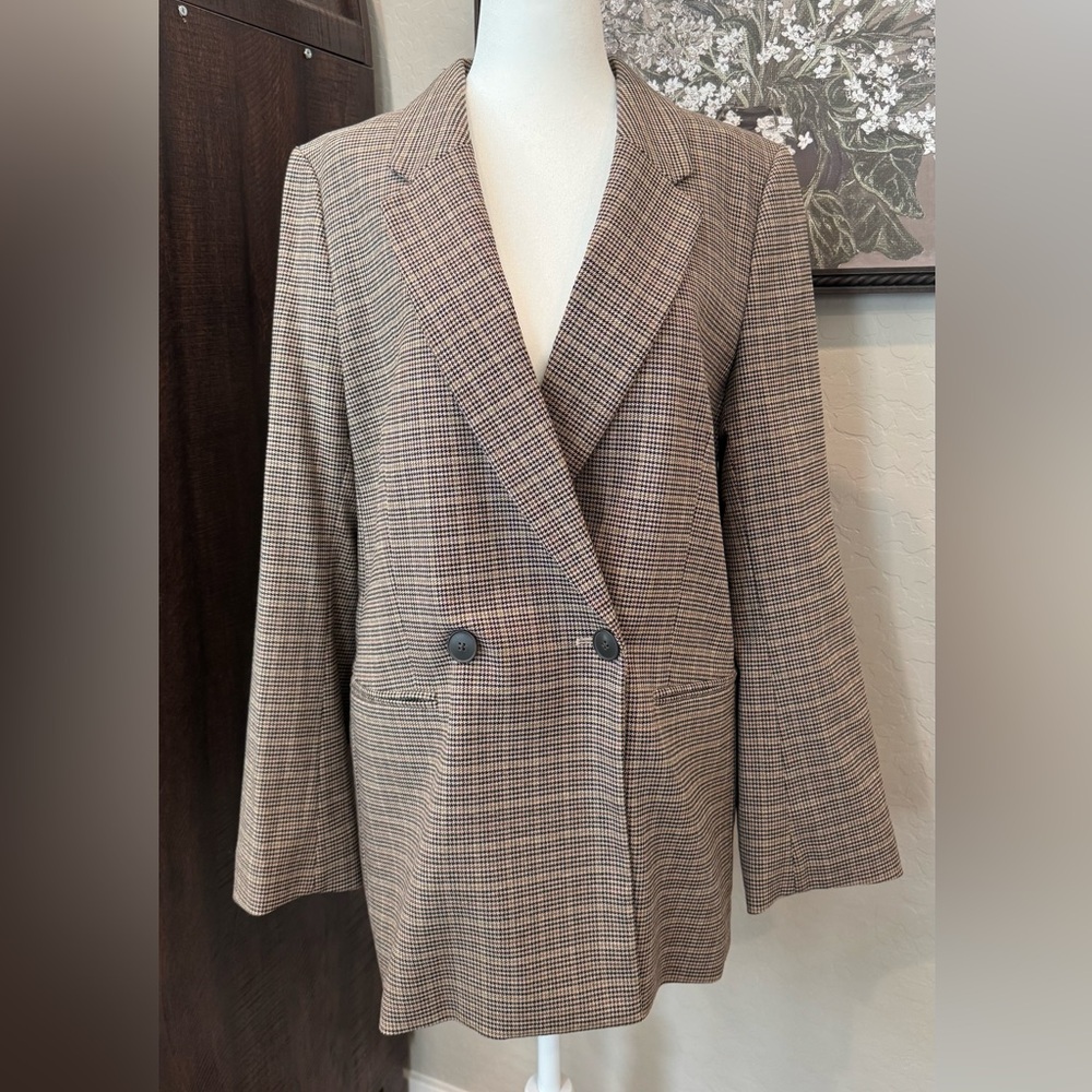 H&M Brown Houndstooth Blazer